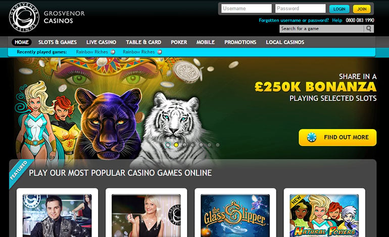 Grosvenor Casino Homepage