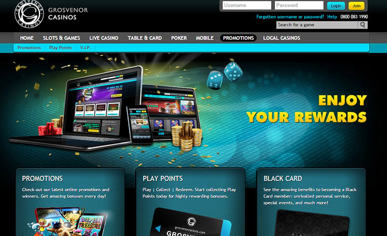 Grosvenor Casino Promotions Page