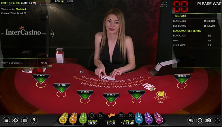 Intercasino Woman On A Blackjack Table