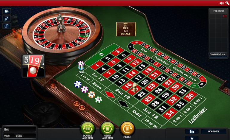 Ladbrokes Live Roulette Table