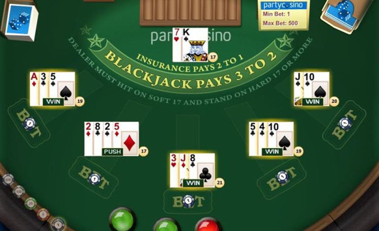 Party Casino Blackjack Table