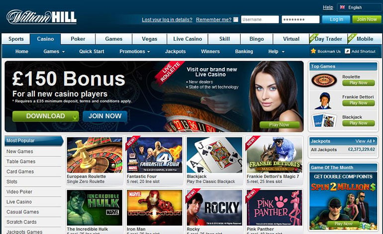 William Hill Desktop Screenshot